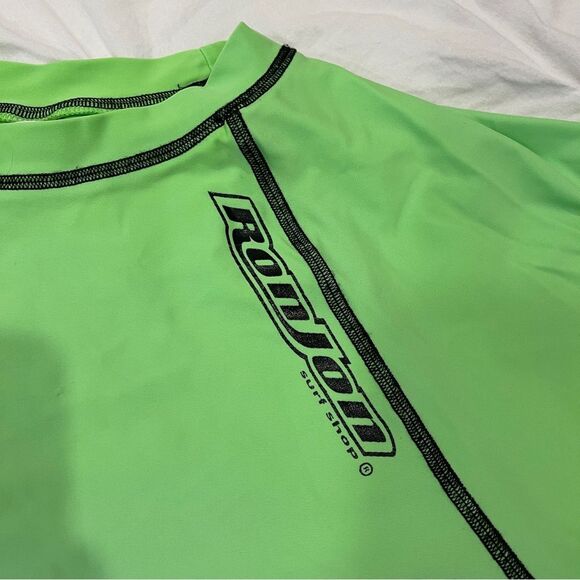 Ron Jon Surf Shop Size Extra Large Compression Neon Green Nylon/Spandex S/S USA - Picture 2 of 7